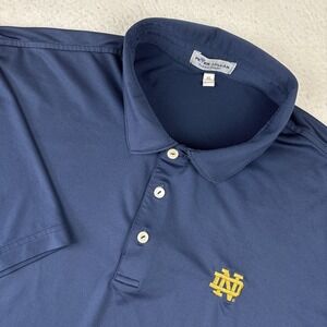 NOTRE DAME x PETER MILLAR Mens Polo Shirt XL Blue Fighting Irish Performance SS